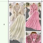 Ensemble Vest dentelle avec Jupe plisse